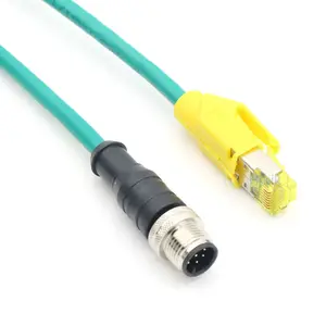 M12-Anschluss X-codierte 8-polige Buchse auf RJ45 Cat6 Ethernet Hoch flexibles 8-poliges Bildverarbeitungs-Industrie kamera kabel
