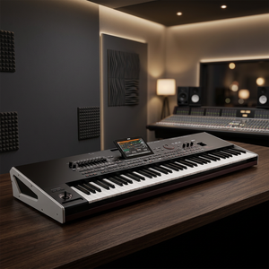 Clavier numérique arrangeur professionnel authentique DE ONE Pa4X 61 touches, piano droit avec planche sonore en bois massif et étui souple en ABS - Product Image 3