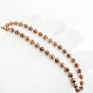 Collar de Oro Sólido de 18K con Cuentas y Cadena de Bolas en Espiral con Corte de Diamante para Mujer, Joyería Fina de Lujo Brillante - Product Image 5