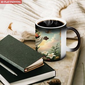 Taza Simple de Cerámica Negra de 11 oz, Resistente al Calor, para Café o Té, Estilo DIY - Product Image 3