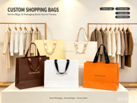 Sac en papier kraft noir de luxe, papier artistique avec impression offset pour les achats, les cadeaux, les expositions ou l'utilisation en supermarché