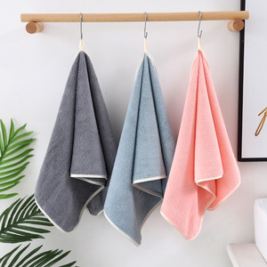 Coral Fleece Solid Color Towels 35x75cm Absorbent Home Use Microfiber Rectangular Towel - Product Image 2