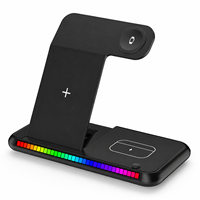 Support de chargeur sans fil magnétique pliable 3-en-1 multi-angles, station de charge portable peu encombrante pour smartphone et écouteurs