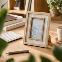 Cadre photo carré moderne, logo personnalisé, décoration de table pour chambre à coucher et salon, article cadeau, cadre photo en MDF