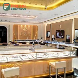 Luxury Glass Jewelry Display Cabinet <b>Wooden</b> Jewelry Counter Jewelry Display Rack High End LED Light Display <b>Unit</b> - Product Image 5