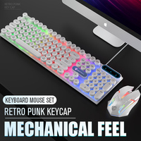 Clavier et souris de jeu filaires, directement de l'usine |   Combo périphérique USB lumineux, modèle privé Panson Punk OEM