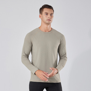 Maglietta da Corsa RUIQUWIN per <span class=keywords><strong>Uomo</strong></span> Primavera-Autunno, Asciugatura Rapida, Alta Elasticità, Collo Tondo, Traspirante, Assorbe l'Umidità, Top Atletico per <span class=keywords><strong>Fitness</strong></span> - Product Image 2