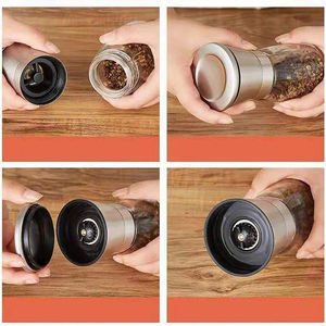 Moulin à épices de cuisine en gros DD007 avec couvercle en acier inoxydable et poivrière manuelle en verre - Product Image 4