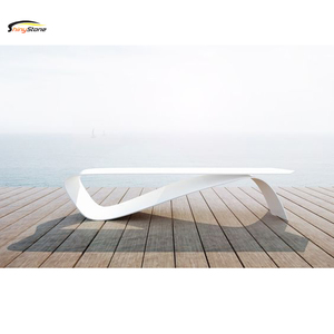Diferencial de base de mesa de diseño corians superficie sólida piedra mesa de comedor - Product Image 2