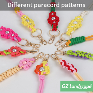 Bracelet en macramé tressé à la main, lanière de téléphone paracorde, motifs personnalisés, breloque pour support de chaîne de téléphone portable - Product Image 3