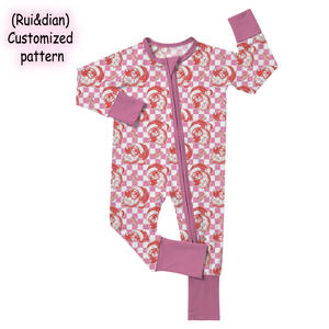 Ropa Orgánica Personalizada para Bebés Recién Nacidos, Mono Kimono <span class=keywords><strong>de</strong></span> Bambú con Cierre, Estampado Animal, Primavera - Product Image 4