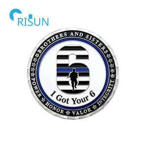 Pièces commémoratives personnalisées « I've Got Your 6 » IGY6 <span class=keywords><strong>Thin</strong></span> <span class=keywords><strong>Blue</strong></span> <span class=keywords><strong>Line</strong></span> – Médaille de défi personnalisée « I Got Your 6 » - Product Image 5