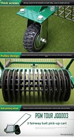 Máquina Recogedora de Pelotas de Golf PGM Modelo JQQ003 con Capacidad para 700 Pelotas, Suministros para Campos de Práctica, 13 Canales, Empujada a Mano, Hecha en China