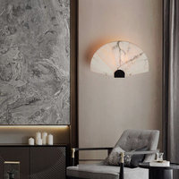 Applique murale LED filaire en acier et onyx, luminaire en marbre pour usines de mobilier de villas, acheteurs de design d'intérieur