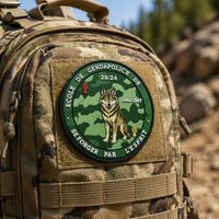 Patch moral tactique en PVC et caoutchouc écologique, motif camouflage loup, durable, anti-abrasion, personnalisé, direct usine, pour chapeaux et vêtements d'extérieur