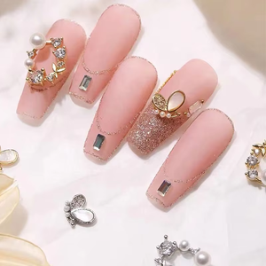 Paso Sico <span class=keywords><strong>2022</strong></span> Venta al por mayor de lujo: Diseño de dijes de circonita y aleación 3D con mariposas, lazos, perlas y flores para decoración de <span class=keywords><strong>uñas</strong></span> DIY - Product Image 5