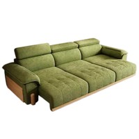Canapé fonctionnel extensible droit en chenille électrique 3 places, style mi-crème, pour petit appartement, idéal salon