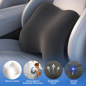 Coussin de soutien lombaire ergonomique pour soulager les douleurs dorsales - Coussin de soutien dorsal en mousse à mémoire de forme pour siège de voiture, chaise de bureau, soutien 3D - Product Image 5