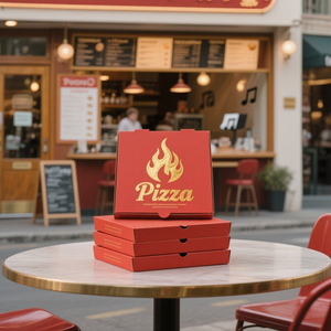 Mẫu miễn phí cấp thực phẩm giấy kraft bánh pizza boxesthick UV lợi thế lá thông số kỹ thuật takeout tông bánh pizza container - Product Image 6