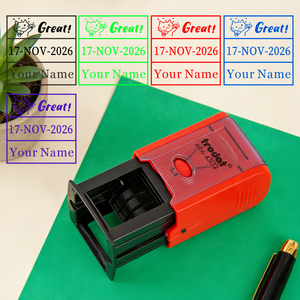 Timbro Autoinchiostrante Personalizzato con Data e Testo (Anno, Mese, Giorno Regolabili) Testo Personalizzato in Plastica Disponibile in Diversi <span class=keywords><strong>Colori</strong></span> - Product Image 3