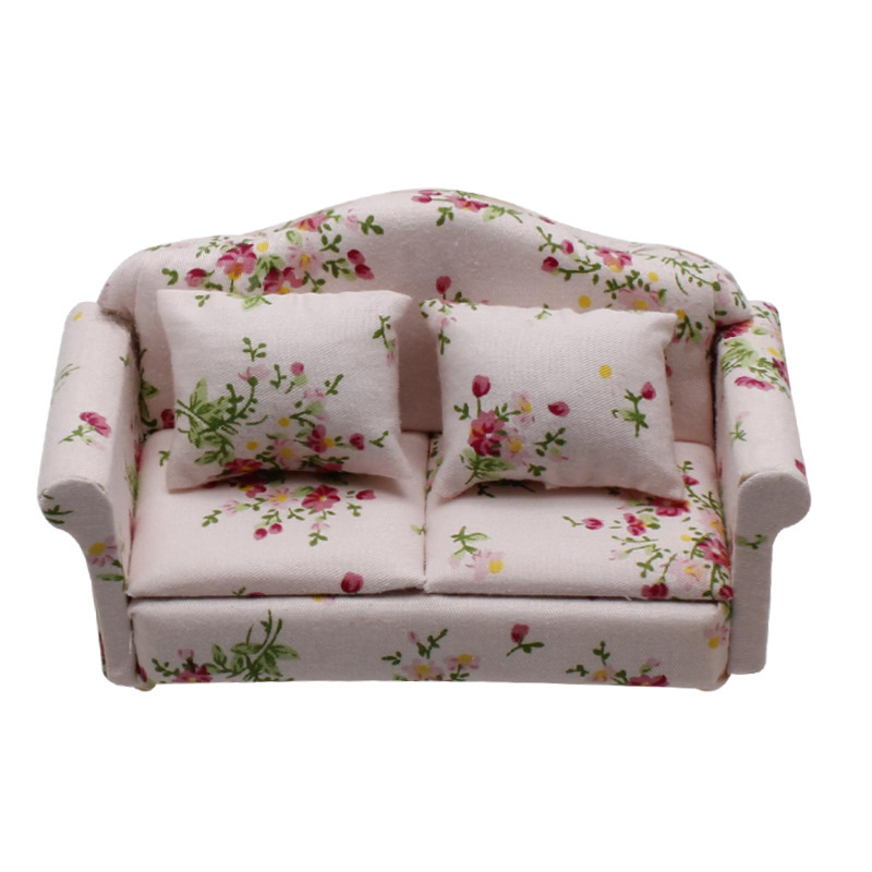 petit canapé double fleuri