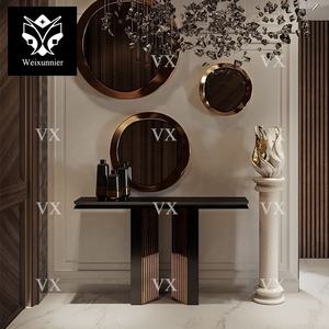 Console da tavolo in argento di lusso moderno <span class=keywords><strong>controsoffitto</strong></span> in marmo spesso per casa Hotel <span class=keywords><strong>soggiorno</strong></span> decorativo <span class=keywords><strong>ingresso</strong></span> di qualità mobili per la casa - Product Image 2