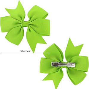 Pita Grosgrain Boutique 3 Inci, Jepit Rambut Model Pinwheel, Jepitan Buaya untuk Anak Perempuan, Bayi, Balita, Remaja, Aksesoris (1 Pasang) - Product Image 2