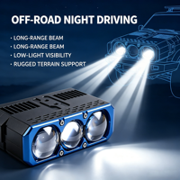 Nouvelles 2 lampes de calandre LED pour voiture et moto, feux auxiliaires externes à faisceau haut/bas, 12V 110W, pour camion tout-terrain