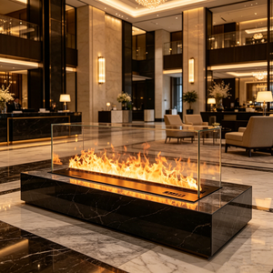 Cheminées à vapeur d'eau de luxe pour intérieur et extérieur, technologie de flamme froide pour terrasse de complexe hôtelier, bord de piscine, jardin, salon - Product Image 1