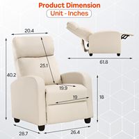 Chaise inclinable d'usine pour salon sièges de cinéma maison canapé inclinable simple salon avec fonction de massage de siège rembourré