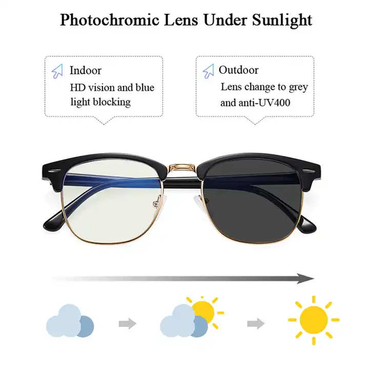 Smart Photo chromic Minus Brillen Anti Blue Light Blocking in der