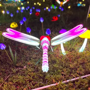 Étanche Jardin Pelouse Abs Coloré Paysage 3D Dynamique Volant Led Libellule Sculpture Lumières 12V Éclairage De Jardin Extérieur