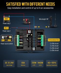Panneau d'interrupteur sans fil RGB <span class=keywords><strong>8</strong></span> Gang Système de relais de contrôle de circuit universel Boîte d'interrupteur stroboscopique momentané Pod - Product Image 2