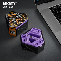 JAKEMY JM-Z21 X-Magic Cube Organisateur d'outils modulaire magnétique en plastique DIY, aimantateur/démagnétiseur, avec couvercle rabattable pour embouts de tournevis OEM/ODM