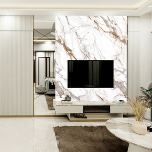 Panel de Pared con Efecto Mármol Brillante para Mueble de TV, Recámara o Sala de Estar, Base de PVC, Lámina de Panel de Pared con Protección UV, Resistente a la Humedad y a la Decoloración, para Interiores - Product Image 3