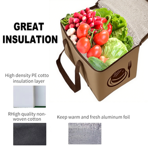 Sac isotherme réutilisable personnalisé avec logo, motif dessin animé, écologique, pour gâteaux, pizzas, vins, boissons, design imperméable, vente en gros - Product Image 2