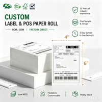 Étiquettes d'expédition thermiques 100*150mm 500/1000/2000PCS 4X6 pour autocollants d'adresse, résistantes à l'eau et à l'huile, autocollants de transfert