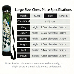 大号塑料桶装国际象棋套装，棋子高9.5厘米 - Product Image 4