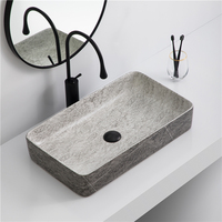 ODM OEM Lavabo de salle de bain rectangulaire personnalisé Lavabo en céramique Lavabo en marbre
