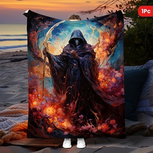 Halloween Pumpkin <b>Witch</b> Bat Flannel Blanket Throw Blanket Nap Blanket Party Decor Horror <b>Gift</b> Wholesale Machine Washable - Product Image 3