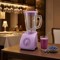 Mixeur de table électrique de luxe avec récipient en verre, 6 lames, 2 vitesses, faible bruit, fonction automatique, pour smoothies, usage hôtelier, 1,5 L