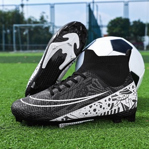 Stylish Printed High Ankle Football Cleats Lightweight <b>Knit</b> Upper Firm Ground Soccer Training <b>Boots</b> - Product Image 3