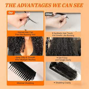 Lot de cheveux humains 15A, bouclés birmanes # Extensions de cheveux naturels bruts couleur 1B, lots de tissages de cheveux indiens humains pour femmes, offres groupées - Product Image 5