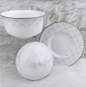 Juego de Platos y Tazones de Porcelana Azul con Impresión por Tampografía, 18 Piezas, Venta al Por Mayor de Fábrica, OEM, Personalizado, Apto para Lavavajillas y Microondas, para Restaurantes - Product Image 6