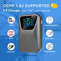 11kw Montado en la pared Fast Car Billing Pos Vehículo eléctrico Estación de carga móvil Iso15118 Ac Cargador público Ev con sistema de pago