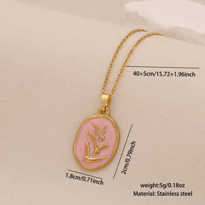 Moda yeni mevsimsel renk şeması güneş çiçek kolye kolye, buğday kulak yıldız ay paslanmaz çelik kolye toptan - Product Image 4