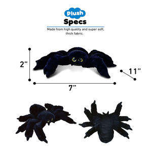 Poupée Araignée Luxueuse à Huit Jambes, Yeux Vifs, Cadeau Effrayant de 8 Pouces, Animal en Peluche, Noir, Réaliste, Fabriqué à la Main - Product Image 3
