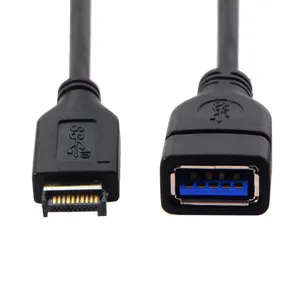 Doxconn แผงด้านหน้า USB 3.1ชนิด E ตัวผู้ไปยัง USB 3.0ชนิดสายเคเบิลเมนบอร์ดคอมพิวเตอร์ตัวผู้50ซม.