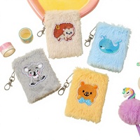 Carnet de notes mini en peluche à motif de dessin animé pour enfants, carnet de poche à clipser pour étudiants, carnet portable mignon, journal portable, carnet de notes à main
