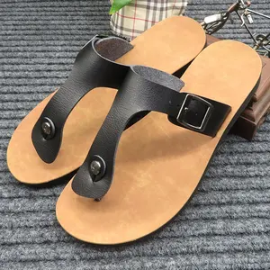 Chappal Sandal Kulit Asli untuk Pria, Sandal Flip Flop Pu Grosir, Sandal Arab Saudi Pria